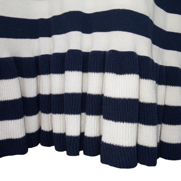 Sail to Sable Nautical Blue Striped Cotton Dress, Boat Neck, Ruffle Hem Size XS - Picture 7 of 10